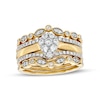 Thumbnail Image 0 of 0.33 CT. T.W. Composite Pear-Shaped Diamond Contour Five Piece Bridal Set in 10K Gold