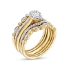 Thumbnail Image 2 of 0.33 CT. T.W. Composite Pear-Shaped Diamond Contour Five Piece Bridal Set in 10K Gold