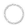 Thumbnail Image 1 of 5.75mm Figaro Chain Bracelet in Hollow 14K White Gold - 8"