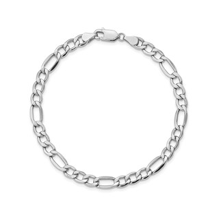5.75mm Figaro Chain Bracelet in Hollow 14K Gold