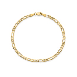3.5mm Figaro Chain Bracelet in Hollow 14K Gold - 7&quot;