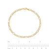 Thumbnail Image 1 of 3.5mm Figaro Chain Bracelet in Hollow 14K Gold - 7"