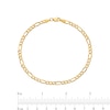 Thumbnail Image 2 of 3.5mm Figaro Chain Bracelet in Hollow 14K Gold - 7"