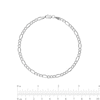 Thumbnail Image 2 of 3.5mm Figaro Chain Anklet in Hollow 14K White Gold - 10"