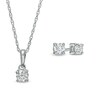 Thumbnail Image 1 of 0.30 CT. T.W. Diamond Solitaire Pendant and Stud Earrings Set in 10K White Gold (K/I3)