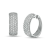 Thumbnail Image 0 of 2.00 CT. T.W. Certified Composite Lab-Created Diamond Hoop Earrings in 14K White Gold (F/SI2)