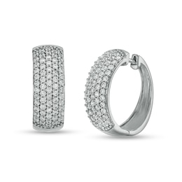 2.00 CT. T.W. Certified Composite Lab-Created Diamond Hoop Earrings in 14K White Gold (F/SI2)