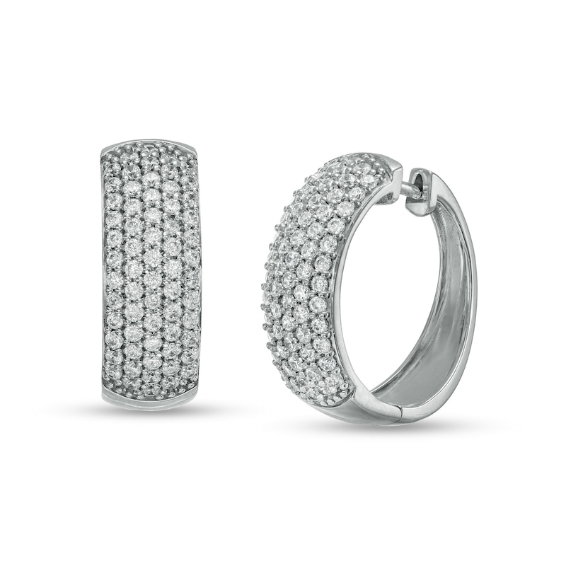 2.00 CT. T.W. Certified Composite Lab-Created Diamond Hoop Earrings in 14K White Gold (F/SI2)