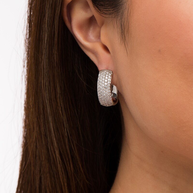 2.00 CT. T.W. Certified Composite Lab-Created Diamond Hoop Earrings in 14K White Gold (F/SI2)