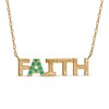 Thumbnail Image 1 of Emerald "FAITH" Necklace in 10K Gold - 20"