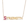 Ruby "STRENGTH" Necklace in 10K Gold - 20"