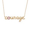 Thumbnail Image 1 of Amethyst Cursive "courage" Necklace in 10K Gold - 20"
