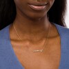 Thumbnail Image 2 of Amethyst Cursive "courage" Necklace in 10K Gold - 20"
