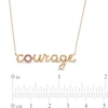Thumbnail Image 3 of Amethyst Cursive "courage" Necklace in 10K Gold - 20"