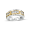 Men's 0.45 CT. T.W. Diamond Nine Stone Wedding Band in 14K Two-Tone Gold