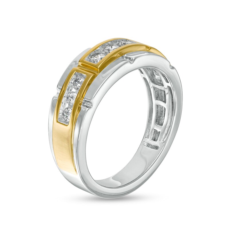 Men's 0.45 CT. T.W. Diamond Nine Stone Wedding Band in 14K Two-Tone Gold|Peoples Jewellers