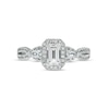 Thumbnail Image 3 of 1.00 CT. T.W. Emerald-Cut Diamond Frame Past Present Future® Engagement Ring in 14K White Gold (I/I1)