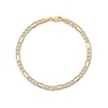 3.9mm Diamond-Cut Figaro Chain Bracelet in Hollow 14K Two-Tone Gold - 7"
