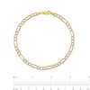3.9mm Diamond-Cut Figaro Chain Bracelet in Hollow 14K Two-Tone Gold - 7"