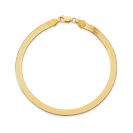 4.0mm Solid Herringbone Chain Bracelet in 14K Gold - 7&quot;