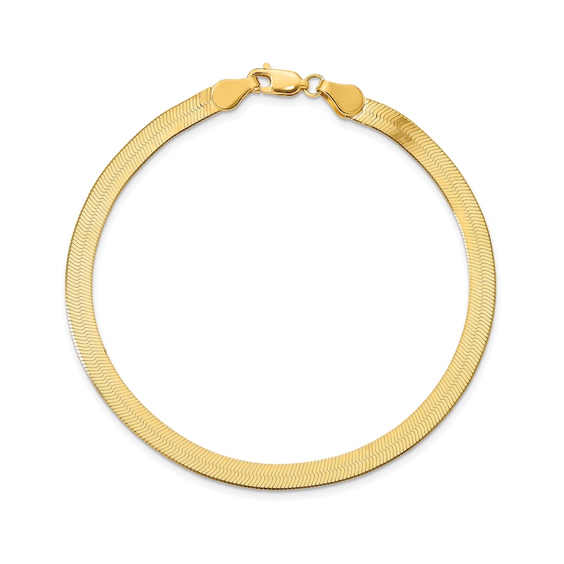 4.0mm Herringbone Chain Bracelet in Solid 14K Gold - 7"|Peoples Jewellers