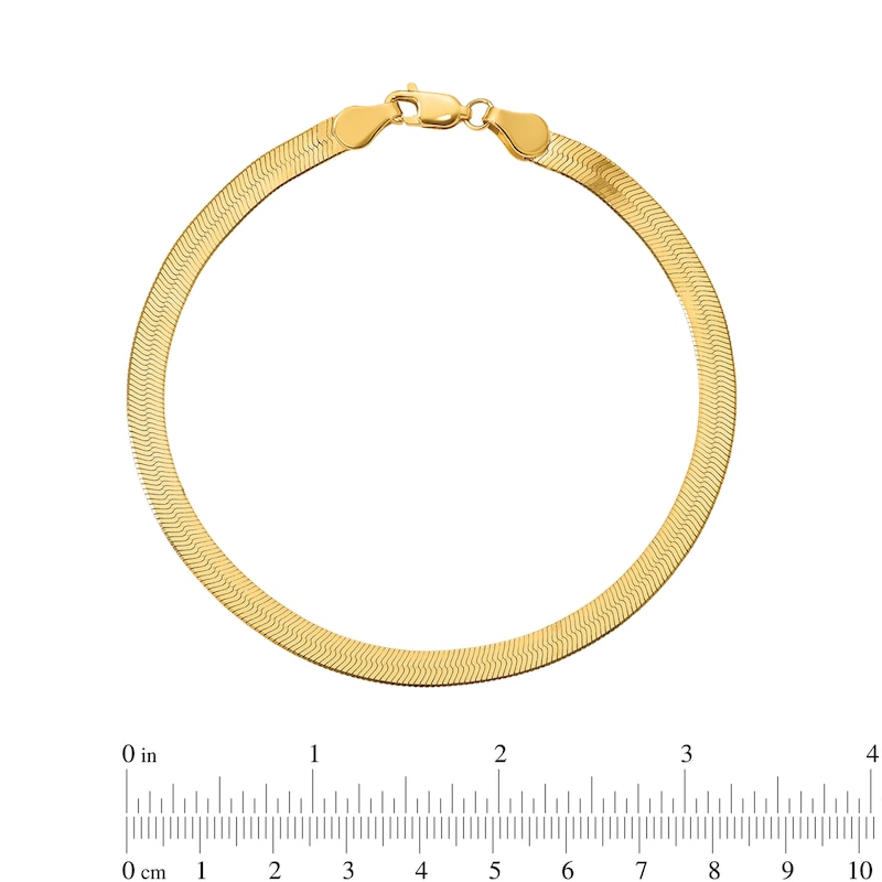 Main Image 2 of 4.0mm Herringbone Chain Bracelet in Solid 14K Gold - 7"