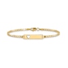 Rectangular ID with Cut-Out Heart and 5.0mm Curb Chain Bracelet in Solid 14K Gold - 7"