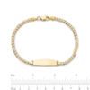 Thumbnail Image 2 of Hexagonal ID and 5.5mm Curb Chain Bracelet in Solid 14K Gold - 7"