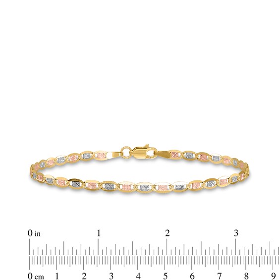 2.75mm Diamond-Cut Valentino Chain Bracelet in 14K Tri-Tone Gold - 7"