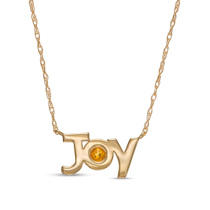 Bezel-Set Citrine "JOY" Necklace in 10K Gold - 20"|Peoples Jewellers