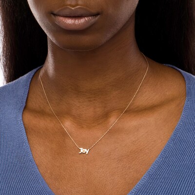 Bezel-Set Citrine "JOY" Necklace in 10K Gold - 20"