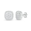 Thumbnail Image 1 of 0.40 CT. T.W. Composite Diamond Cushion-Shaped Frame Stud Earrings in 10K White Gold