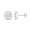 Thumbnail Image 2 of 0.40 CT. T.W. Composite Diamond Cushion-Shaped Frame Stud Earrings in 10K White Gold