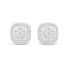 Thumbnail Image 3 of 0.40 CT. T.W. Composite Diamond Cushion-Shaped Frame Stud Earrings in 10K White Gold