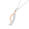 Thumbnail Image 2 of 0.40 CT. T.W. Diamond Graduated Crossover Twist Pendant in 10K Two-Tone Gold