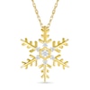 Thumbnail Image 1 of 0.04 CT. T.W. Diamond Snowflake Pendant in Sterling Silver with 14K Gold Plate