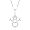 Thumbnail Image 1 of Diamond Accent Layered Snowman Pendant in Sterling Silver