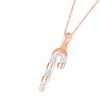 Thumbnail Image 2 of Diamond Accent Candy Cane Pendant in Sterling Silver with 14K Rose Gold