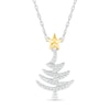 Thumbnail Image 1 of 0.04 CT. T.W. Diamond Christmas Tree with Star Topper Necklace in Sterling Silver and 14K Gold Plate