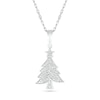 Thumbnail Image 1 of 0.04 CT. T.W. Diamond Christmas Tree Pendant in Sterling Silver