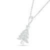 Thumbnail Image 2 of 0.04 CT. T.W. Diamond Christmas Tree Pendant in Sterling Silver