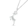 Thumbnail Image 1 of Diamond Accent Reindeer Pendant in Sterling Silver