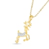 0.04 CT. T.W. Diamond Reindeer Pendant in Sterling Silver with 14K Gold Plate