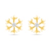 Thumbnail Image 3 of 0.04 CT. T.W. Diamond Snowflake Stud Earrings in Sterling Silver with 14K Gold Plate