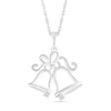 Thumbnail Image 0 of Diamond Accent Holiday Bells Pendant in Sterling Silver