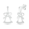 Thumbnail Image 1 of 0.04 CT. T.W. Diamond Holiday Bell Drop Earrings in Sterling Silver