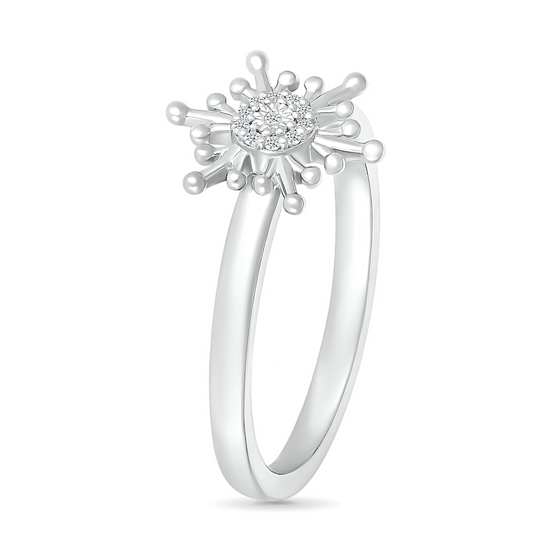Main Image 2 of Diamond Accent Snowflake Ring in Sterling Silver
