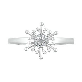 Diamond Accent Snowflake Ring in Sterling Silver