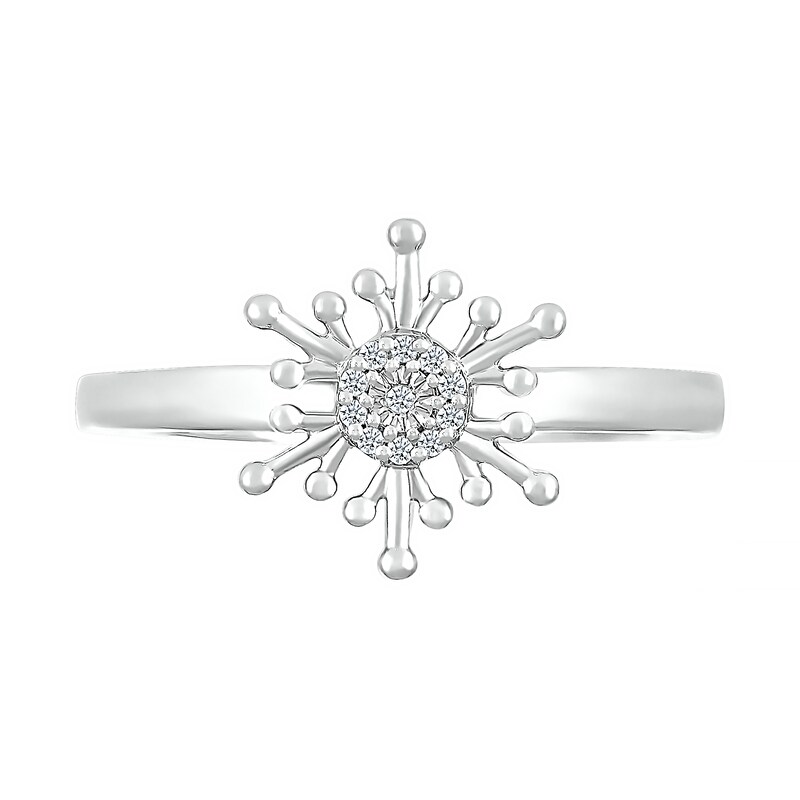 Diamond Accent Snowflake Ring in Sterling Silver