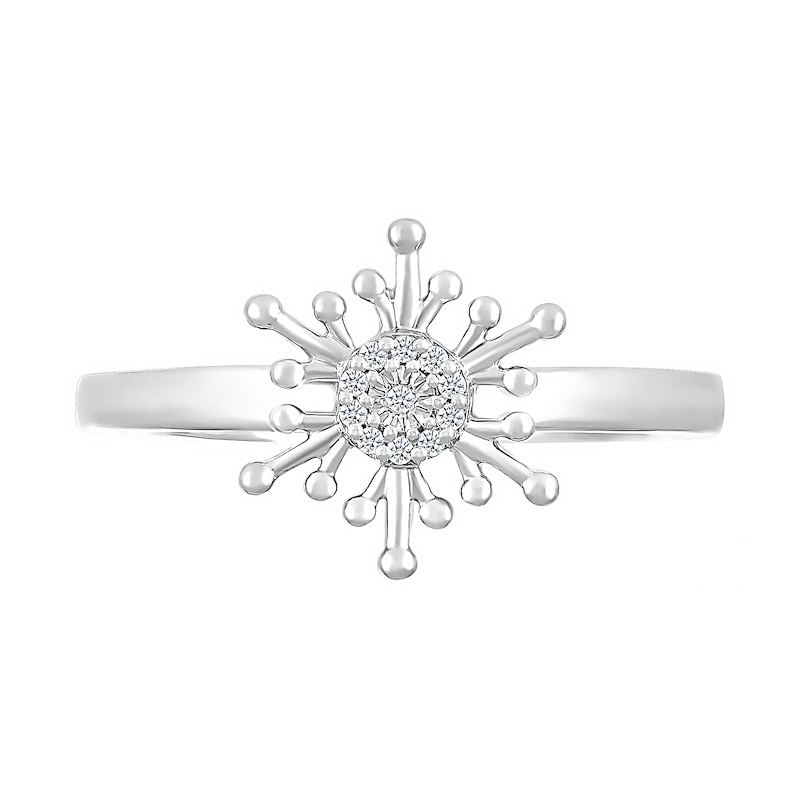Main Image 3 of Diamond Accent Snowflake Ring in Sterling Silver
